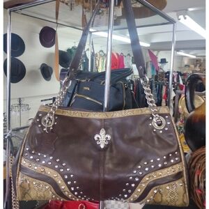Vintage M.C. Brown Studded Leather Women's Bag